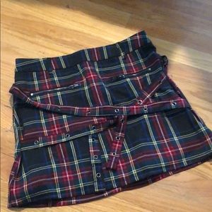LF plaid skirt w zippers and other